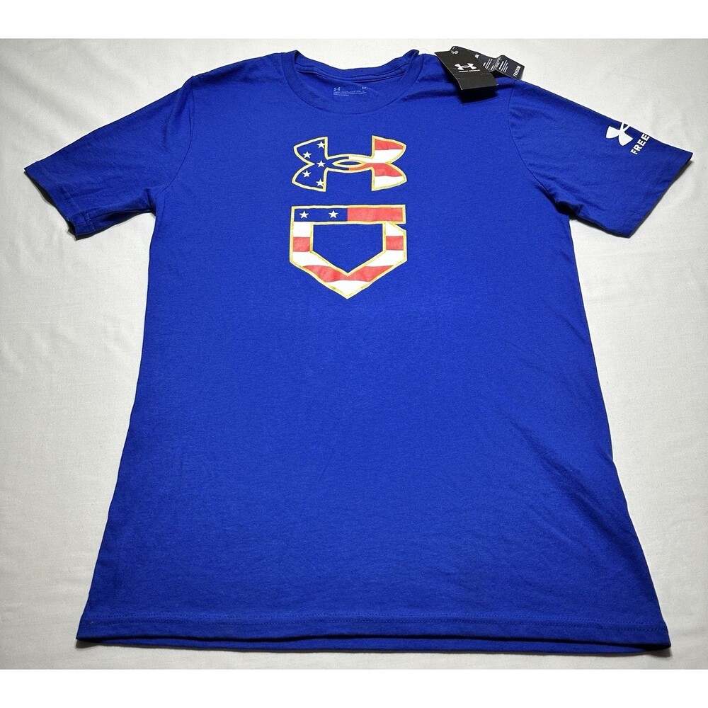 Under Armour UA Freedom Baseball Short Sleeve Graphic Shirt Mens Small New NWT